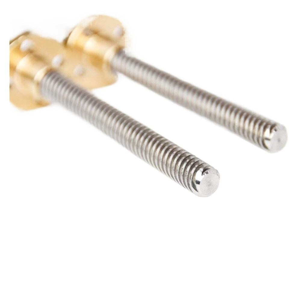 Ball Screw T12 Linear Motion Stainless Steel Trapezoidal Screw 200Mm Length 2Mm Pitch 8Mm Lead With Brass Nut 6493810697807