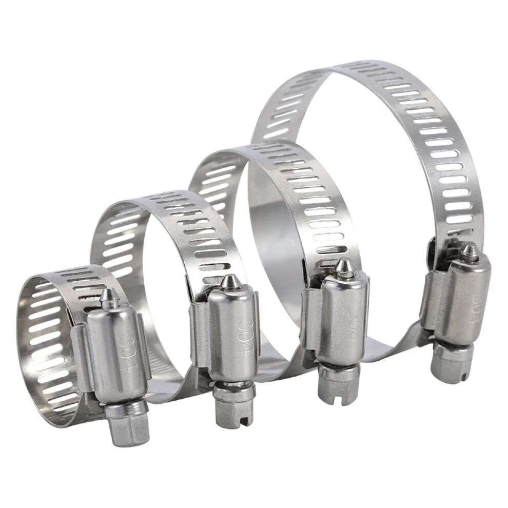 12Pcs Hose Clamp Clip 304 Stainless Steel Worm Gear Clamps For Fuel Line 6-152Mm Adjustable Pipe Clamps 19-29Mm 6482260680422