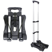 Folding Hand Truck and Dolly 110 lbs Lightweight Portable Cart for Luggage School Travel Office Moving Black
