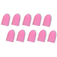 10 stuks herbruikbare siliconen nagelsoakers UV gel nagellak verwijderwraps (roze)