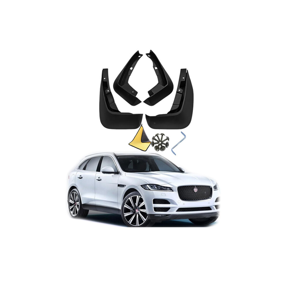 Car Mudguard Mud Flaps For Jaguar F-Pace 2016-2024 Molded Front And Rear Splash Guards Fender Flares Kit With Car Wash Towel 6276012499277