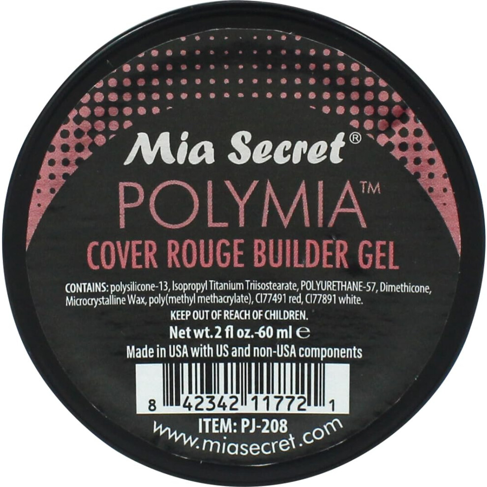 Mia Secret - 2Oz Polymia Polysilicone Gel Nail Builder - Uv Led - Builder Gel (Cover Rouge)