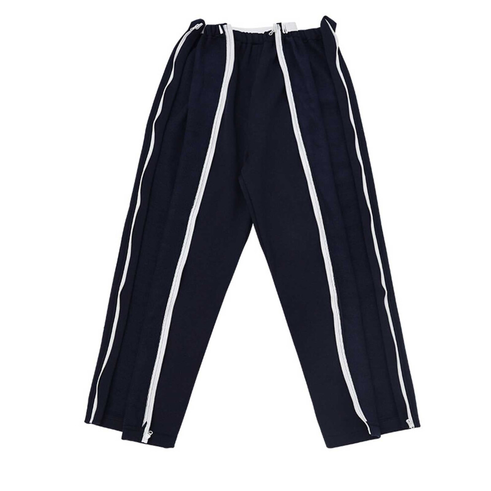 Black Patient Pants With Side Zipper For Bedridden Elderly, Summer Care Clothes, M-Medium Size For Disability And Surgery Recovery