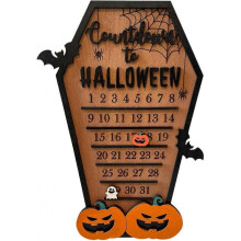 Halloween Advent Countdown Calendar Wooden Coffin Calendar