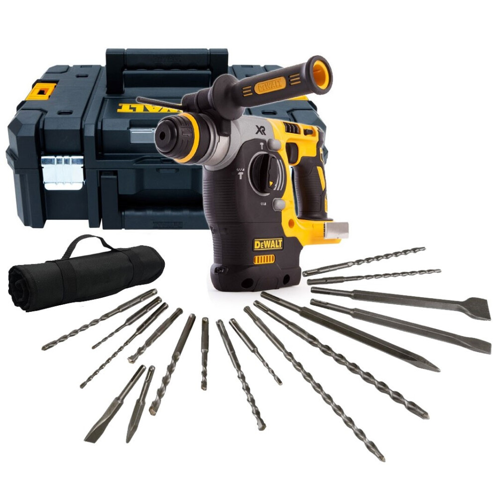 Dewalt DCH273N Cordless XR 18v SDS Brushless Hammer Drill + Tstak + 17 Piece Set