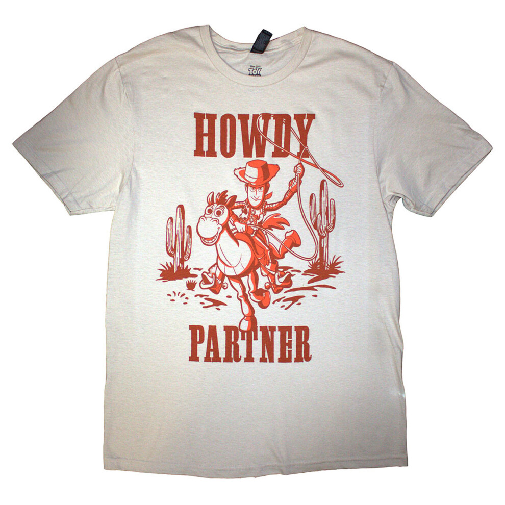 Disney (Xxl, Natural) Toy Story Woody Howdy Partner T Shirt Men's