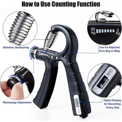2 Pack Hand Grip Exerciser Strengthener with Counter 1