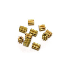 10pcs 71A Copper Metal Gears 7T Pinions for 1mm Shaft Motor Parts, 0.3M Size, 7 Teeth Specifications