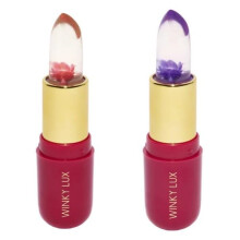Winky Lux Flower Balm pH Color Changing Lipstick and Tinted Lip Balm Vegan & Cruelty Free Hydrate & Plump Sheer Pink Pink & Purple Flower with V