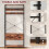 Homcom (Brown) HOMCOM Coat Rack with Shoe Storage, Bench and 10 Hooks 7