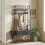 Homcom (Grey) HOMCOM Coat Rack with Shoe Storage, Bench and 10 Hooks 1