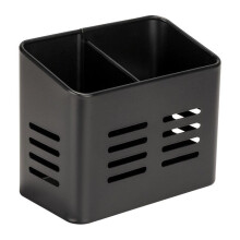 Panier per posate Baco, cestino Black Outdoor Kitchen in metallo verniciato a polvere, design elegante nero per lo stoccaggio delle posate.