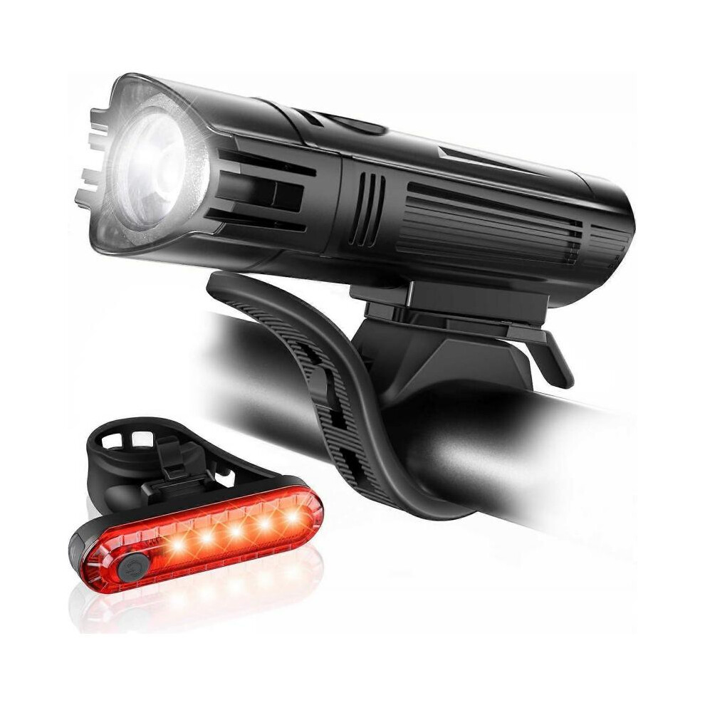 Ultra Bright USB Rechargeable Bike Light Set with 4 Light Modes