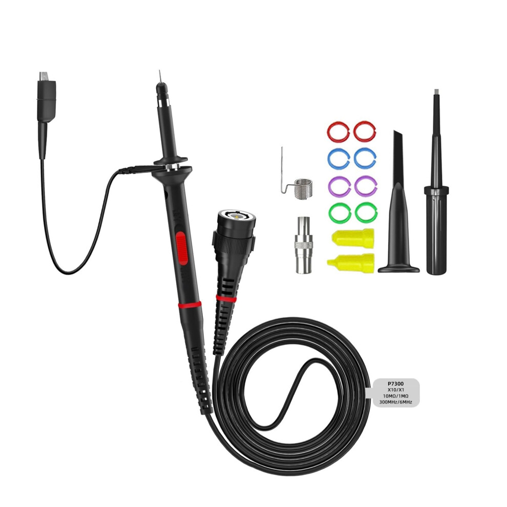 P7300 Oscilloscope Probe 300Mhz Bnc Adjustable Scope Probe X1/X10 For Dc To 300Mhz Measurements 6276012499925