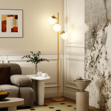 (Gold) HOMCOM Modern Tree Floor Lamp with 3 Light, for Living Room Bedroom