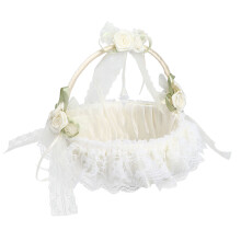 Cesta de flores blancas para boda - Capacidad suficiente