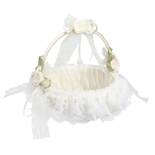 Cesta de flores blancas para boda - Capacidad suficiente