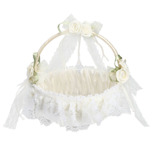 Cesta de flores blancas para boda - Capacidad suficiente 1