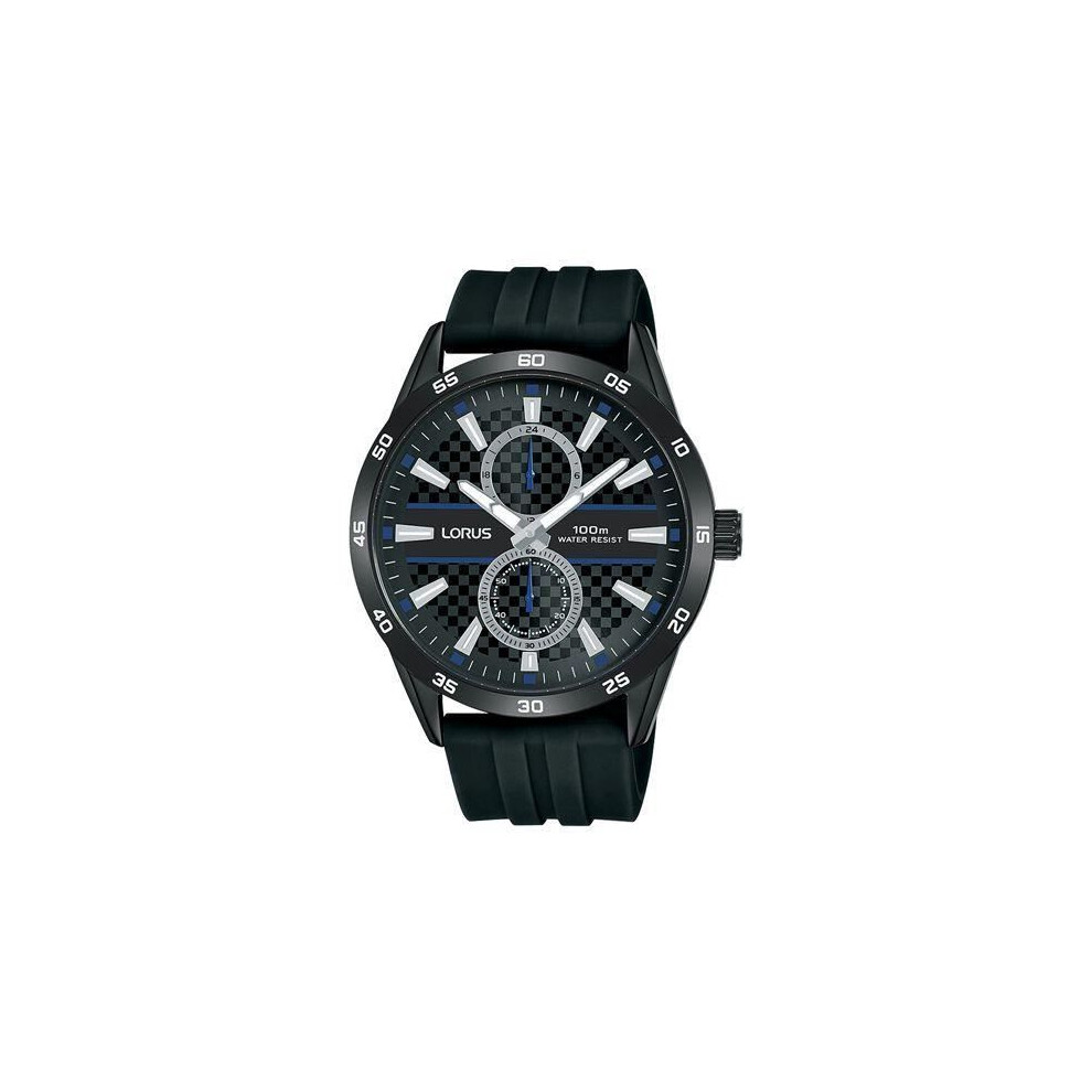 Lorus Orologio Analogico Da Uomo Al Quarzo Con Cinturino In Silicone R3A43AX9, Nero, Grigio, Striscia