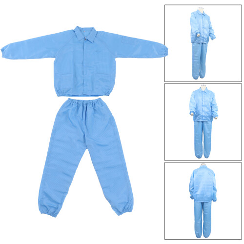Bata ESD talla L de poliéster para microelectrónica