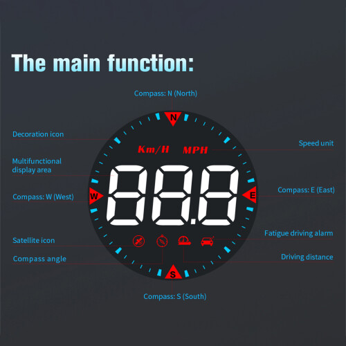 G5 Head-up Display, 1,8 pollici, ABS nero, 5V 2