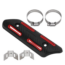 Scudo di scarico in ABS rosso 190x55mm Morsetto 25-51mm