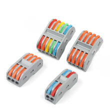 5PCS Quick Compact Wire Connector Push-in Terminal Block NC-225 for 2/3/4/5 Pin Conductors, Durable Electrical Connectors