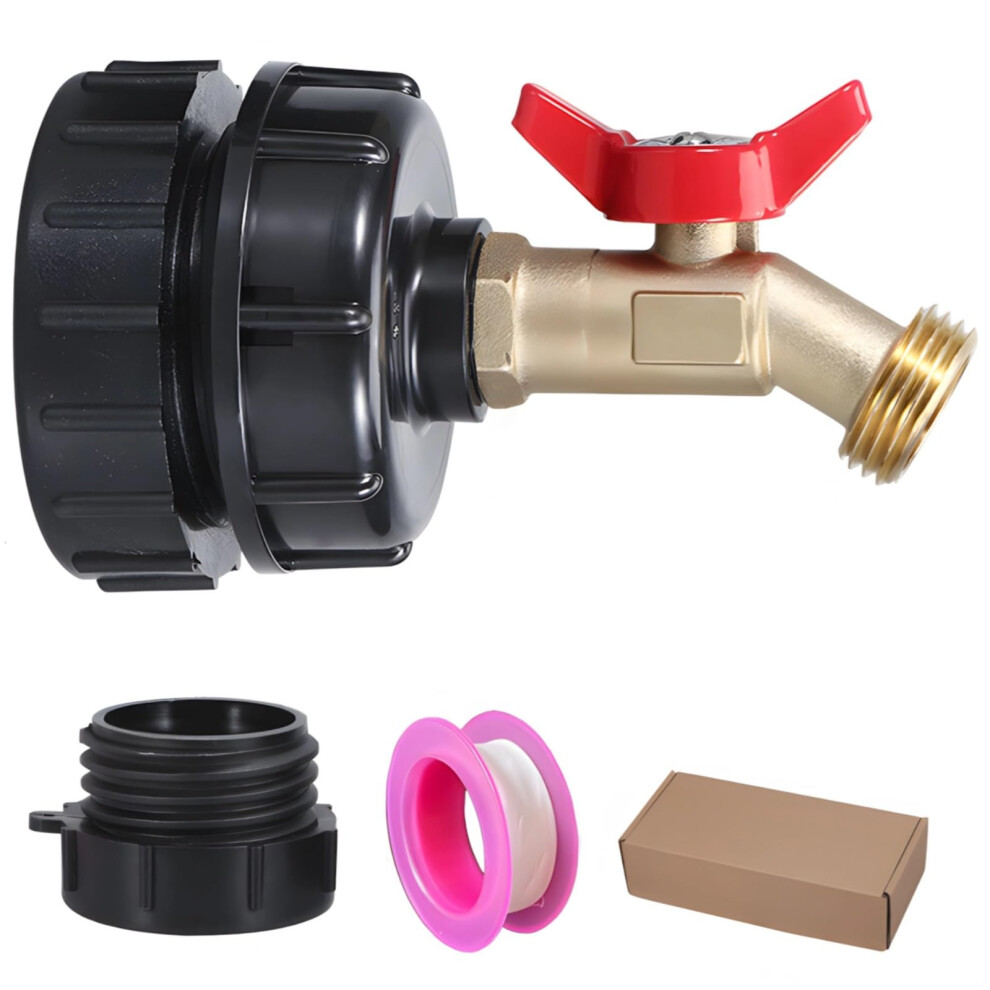 Ibc Tote Tank Adapter Kit With S60x6 Brass Spigot, 1000L Drum Tap, Heavy Duty Butterfly Valve Flow Control 6482260682549