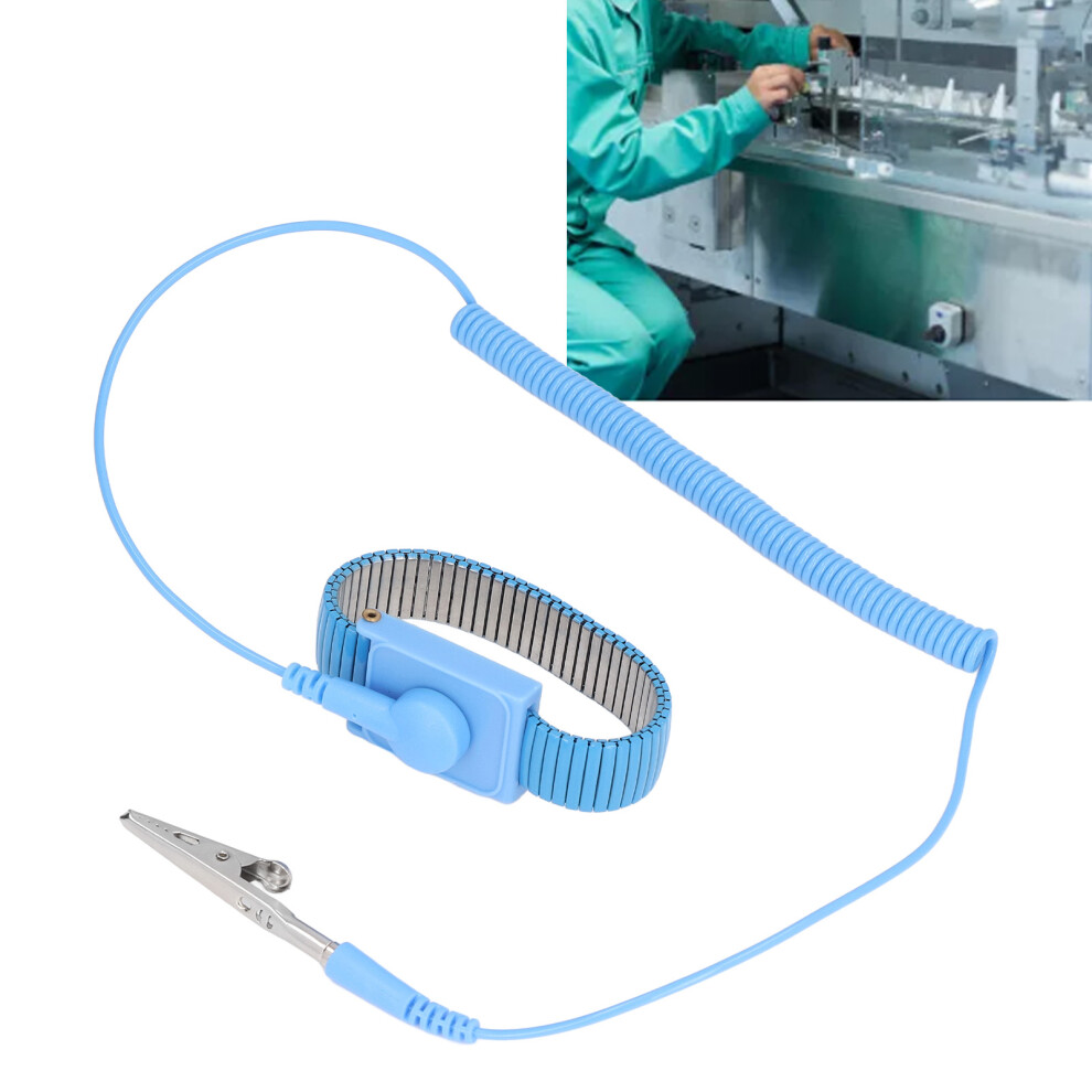 Anti Static Metal Wristband 1.8M Esd Grounding Wrist Strap For Workshop Blue 4911342221212