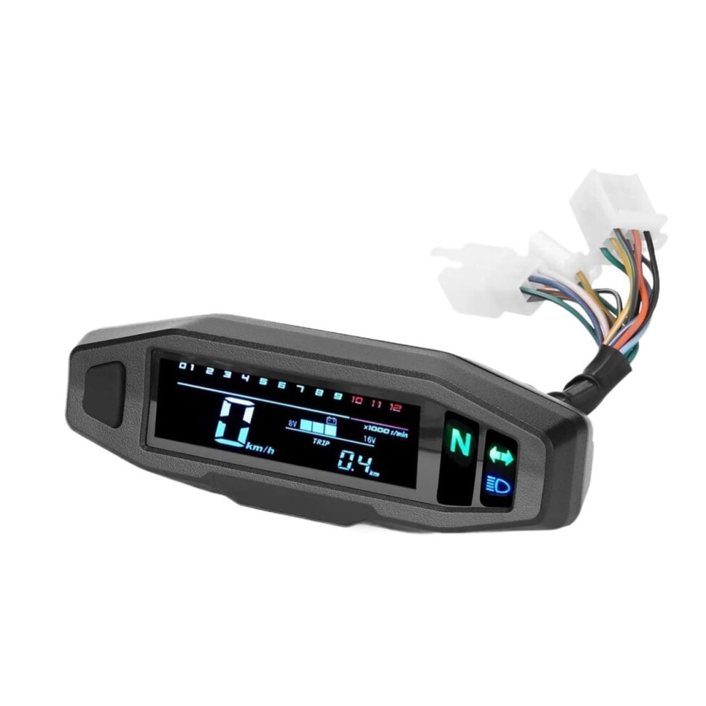 Motorcycle Odometer Mini Speedometer Digital Meter With Tachometer And Fuel Gauge For Universal Compatibility, Lcd Display 6276012500898