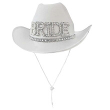 Women Hat White Elegant Cowgirl Hat Bride Wedding Party Photo Costume Props