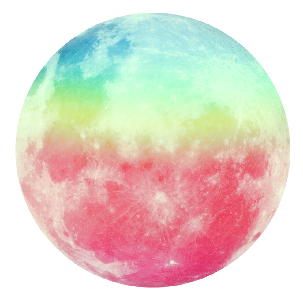 30Cm Luminous Moon Shape Glowing Wall Sticker Home Green/Light