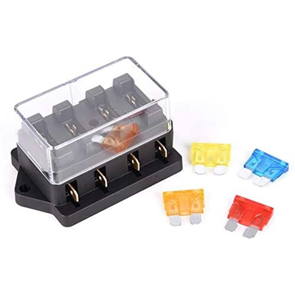 Fuse Car 4 Way Circuit Standard Ato Blade Fuse Box Holder For 12V/24V Automotive Applications 6947110192840