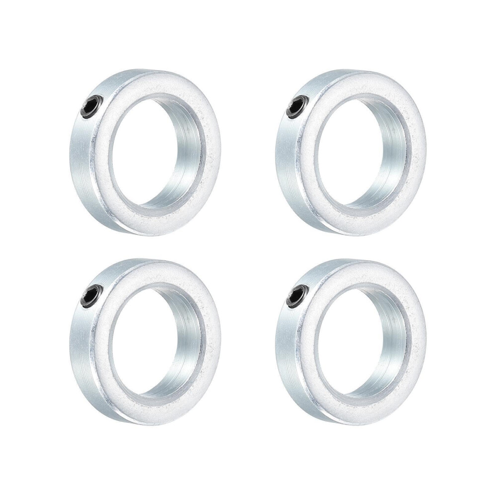 Shaft Collar 7/8 Inch Bore Zinc Plated Carbon Steel Set Screw Silver Tone 4 Pack Compatible With Various Applications 6482260683416