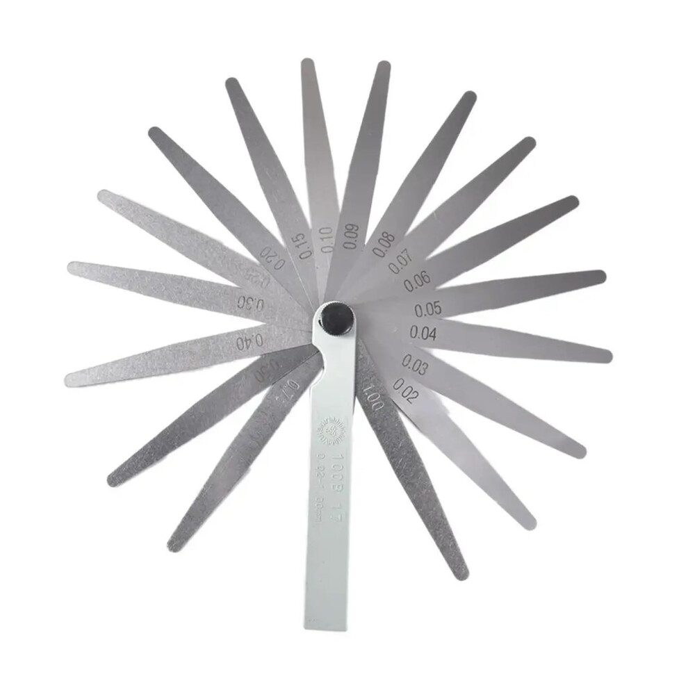 Feeler Gauge Metric 0.02-1.00Mm 17 Range Carbon Steel For Valve Clearance Measurement And Gap Checking 6276012501383