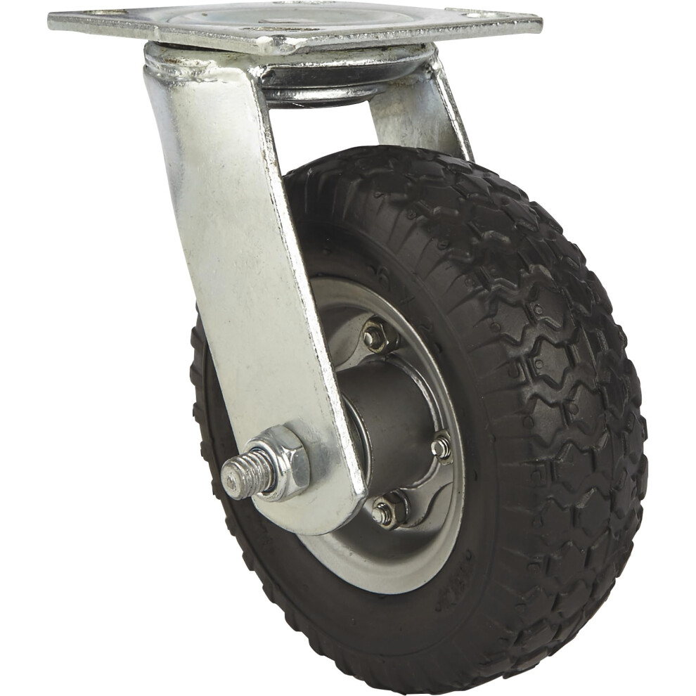 6 Inch Swivel Flat-Free Rubber Foam-Filled Caster With 200 Lb Capacity And Knobby Tread For Heavy-Duty Use 6947110193540