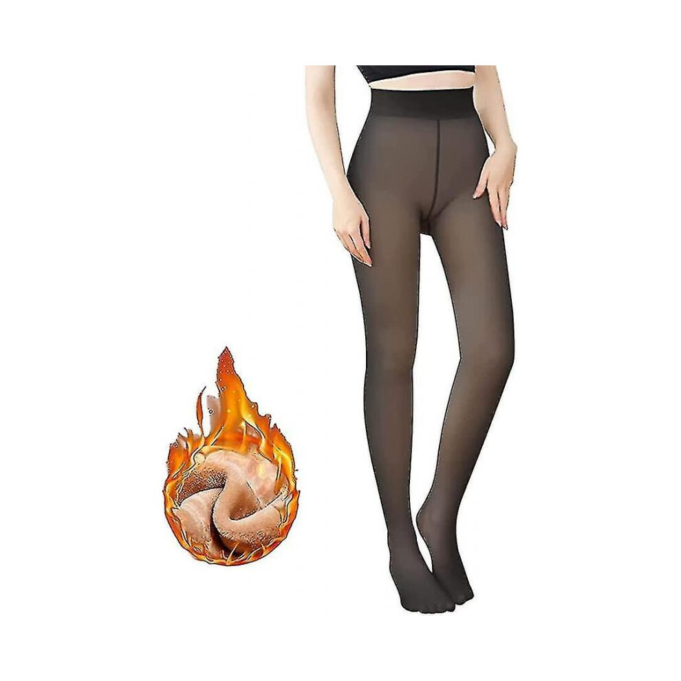 Fleece Lined Tights, Thermal Tights Fleece Lined Leggings Women Winter Thick Warm Black Tight for Womens Fake Translucent