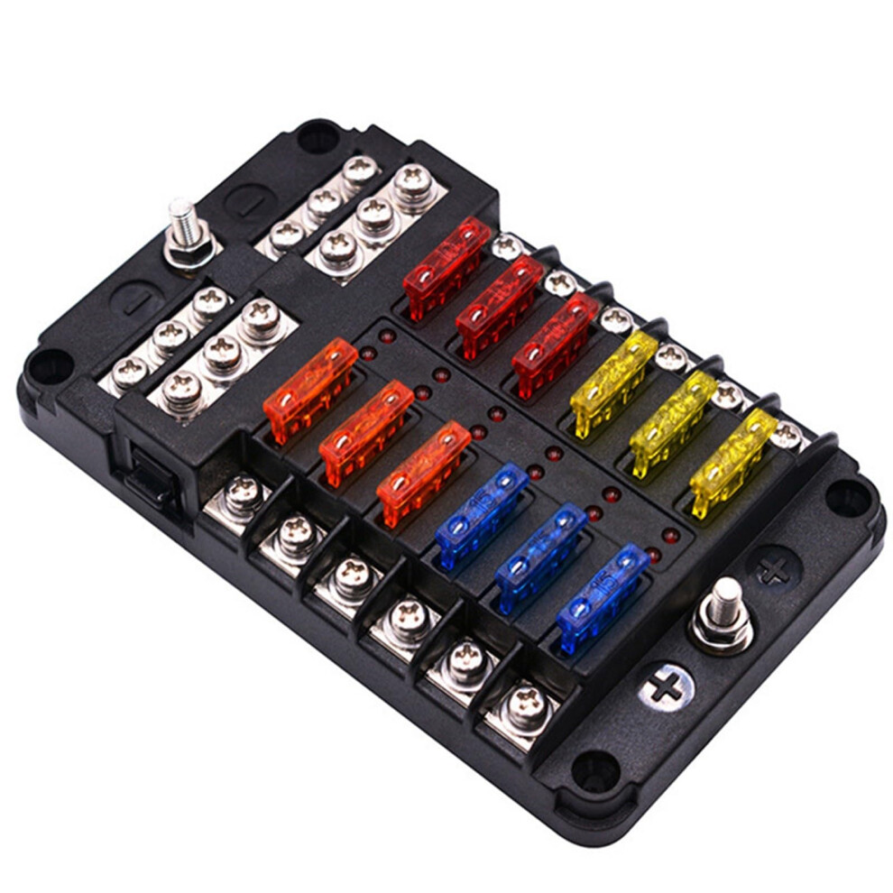 6 Ways Blade Fuse Box Holder 12V 24V With Led Indicator For Car Boat Marine Caravan Trike Army Fuse Block Green 6482260683980