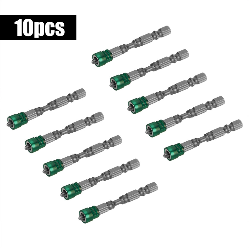 10Pcs 1/4Inch Hex Shank Ph2 Magnetic Screwdriver 9387669837477