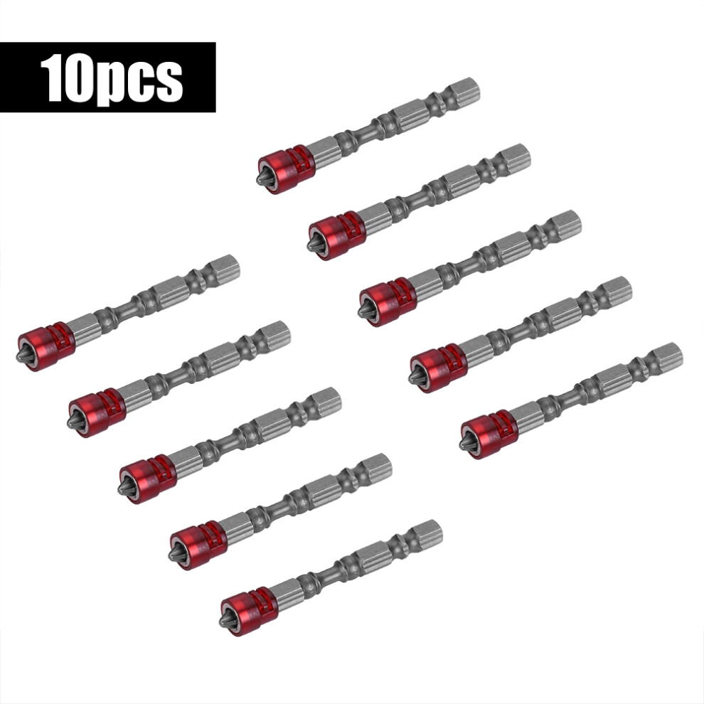 10Pcs 1/4Inch Hex Shank Ph2 Magnetic Screwdriver 9387669837507