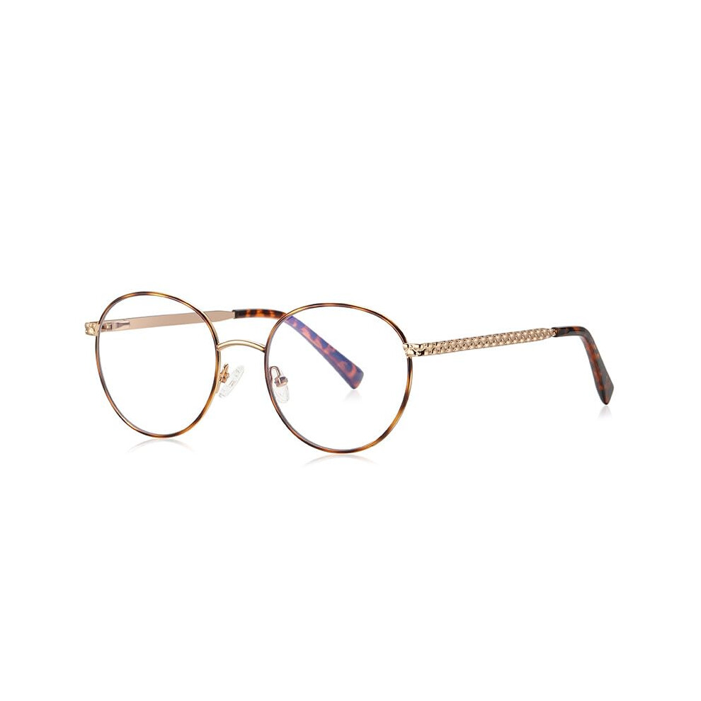 Blue/Light Small Frame Glasses Frame 3057 Personalized Round Blocking Metal Frame For Women In Mirror Finish