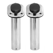 Support de canne à pêche pour bateau 2 pièces 9 pouces Montage affleurant Acier inoxydable 316 Doublure en PVC résistante aux UV