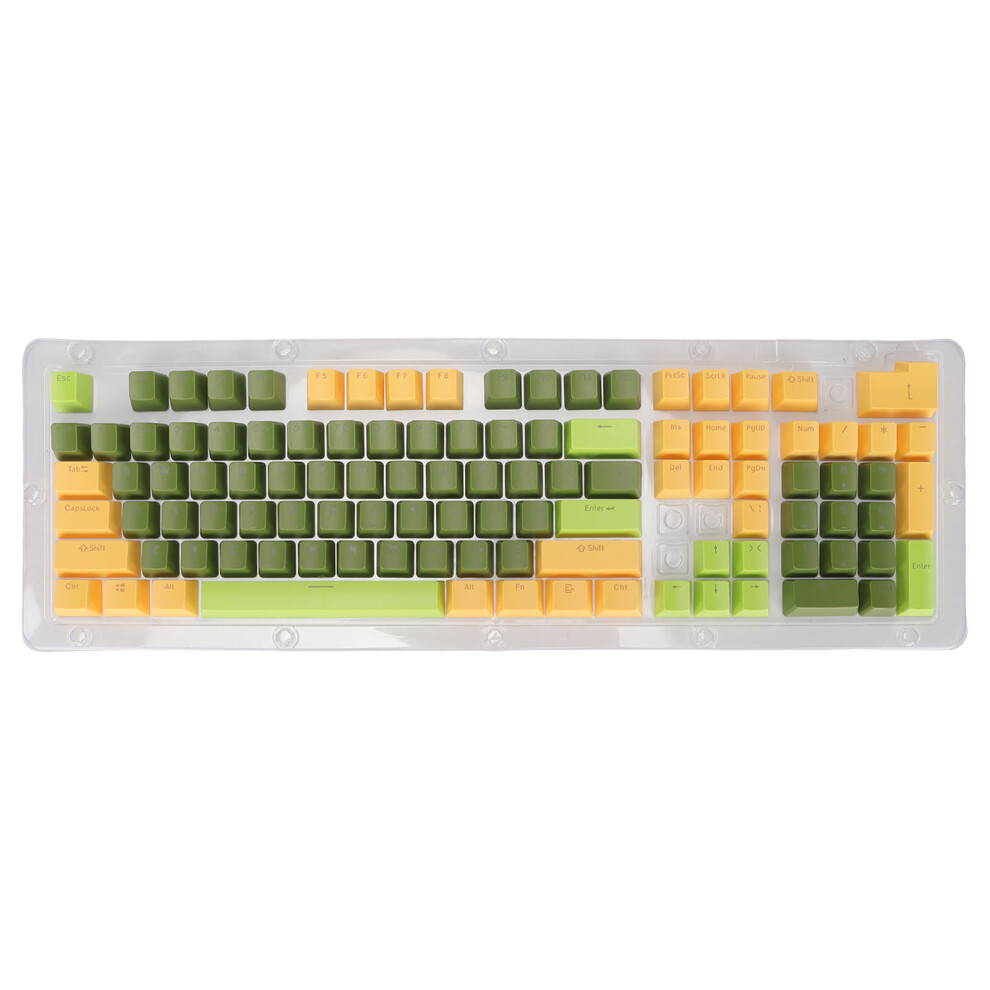 Keyboard Keycaps 107 Key Three Color Translucent Dark/Green 9387669837842
