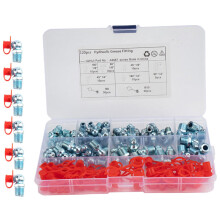 Straight Angled Zerk Nozzles Fittings Kit - 2 Boxes of Durable, Precision Mechanical Application Accessories