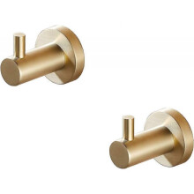 Promotional sales Bathroom Towel Hook 2pack Modern Brushed Gold Towel Robe Wall Mount SUS304 Stainless Steel Bathroom Accessories GTA20802BG