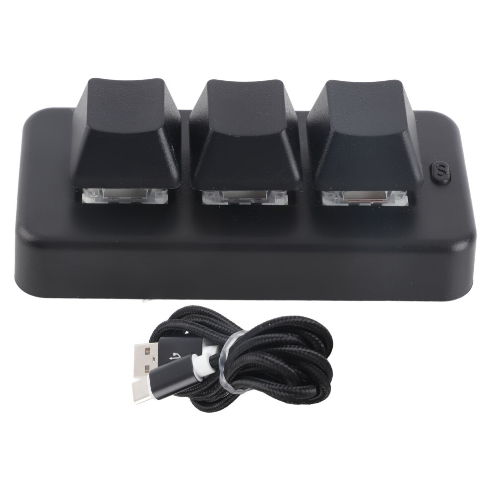 3 Key Keypad Rgb Backlit 3 Keys Usb Interface Mini Black 9387669838399
