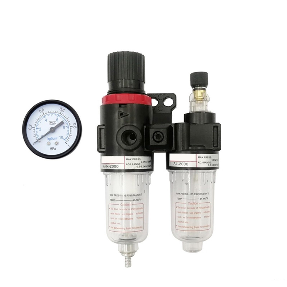 Afc2000 Air Filter Regulator Lubricator Combo 1/4 Inch Port Frl Union Air Treatment 1 Piece Model Pc4-02 6482260684413