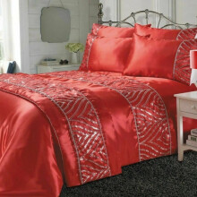Luxuries Crystal Shimmer Diamante Duvet Sheet & Pillow Case (Single)