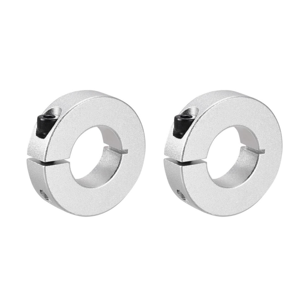 Shaft Collar 0.59 Inch Single Split Aluminum Collar Set Screw Silver Tone 2 Pack For Shaft Applications 6482260684949
