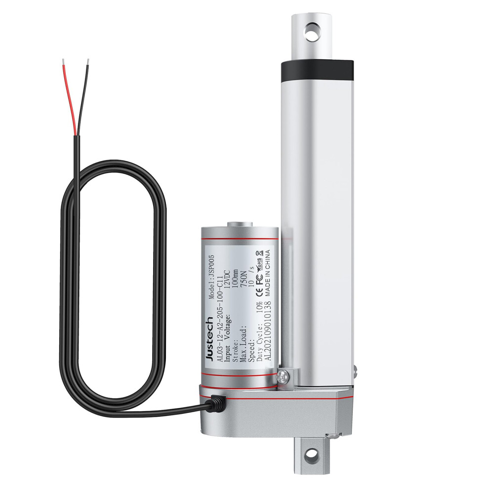12V Linear Actuator 160Lbs 750N 4 Inch 100Mm Waterproof Motion Actuator With 10Mm/S Speed And Mounting Brackets For Doors Windows Rvs 6482260684994